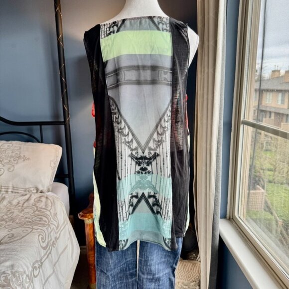 Zara Multicolour Print Sheer Tank Top - Picture 6 of 13